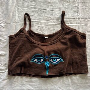 Snakes and Shanti Crop Top with Evil Eye Design